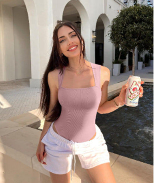 Hot Sale 60% off 🩱Sexy Square Neck Sleeveless Tummy Control Tank Tops Bodysuits