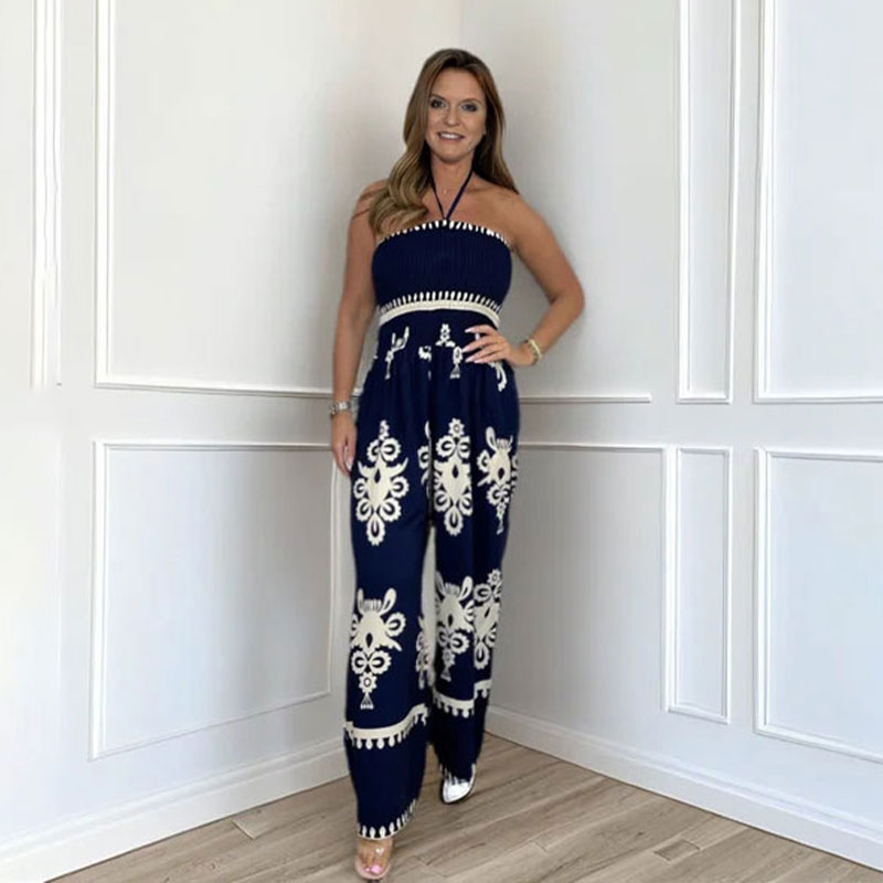 🥳2026 HOT SALE 50% OFF! 🥳💞Women's Sleeveless Halter Wide-leg Jumpsuit