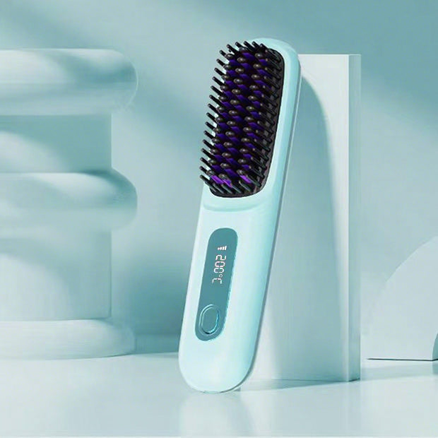 🏆2026 Hot Sale 50% OFF💁‍♀️Wireless Ceramic Heating Hair Straightening Hairbrush