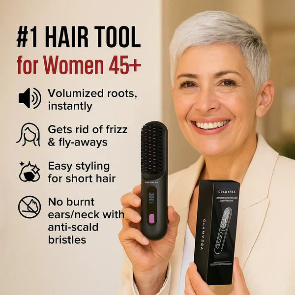 🏆2026 Hot Sale 50% OFF💁‍♀️Wireless Ceramic Heating Hair Straightening Hairbrush