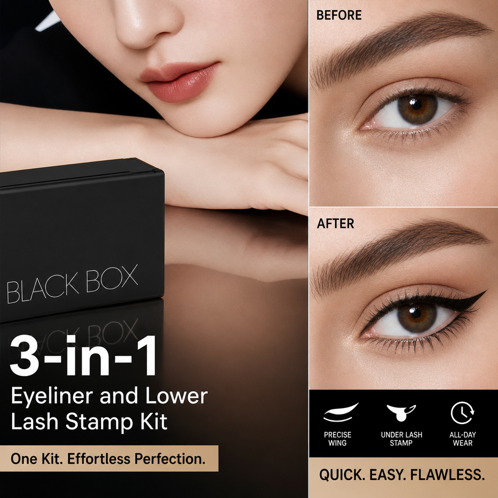 ✨3‑in‑1 Eyeliner & Lower Lash Stamp Kit – Stamp perfect wings & lashes in seconds