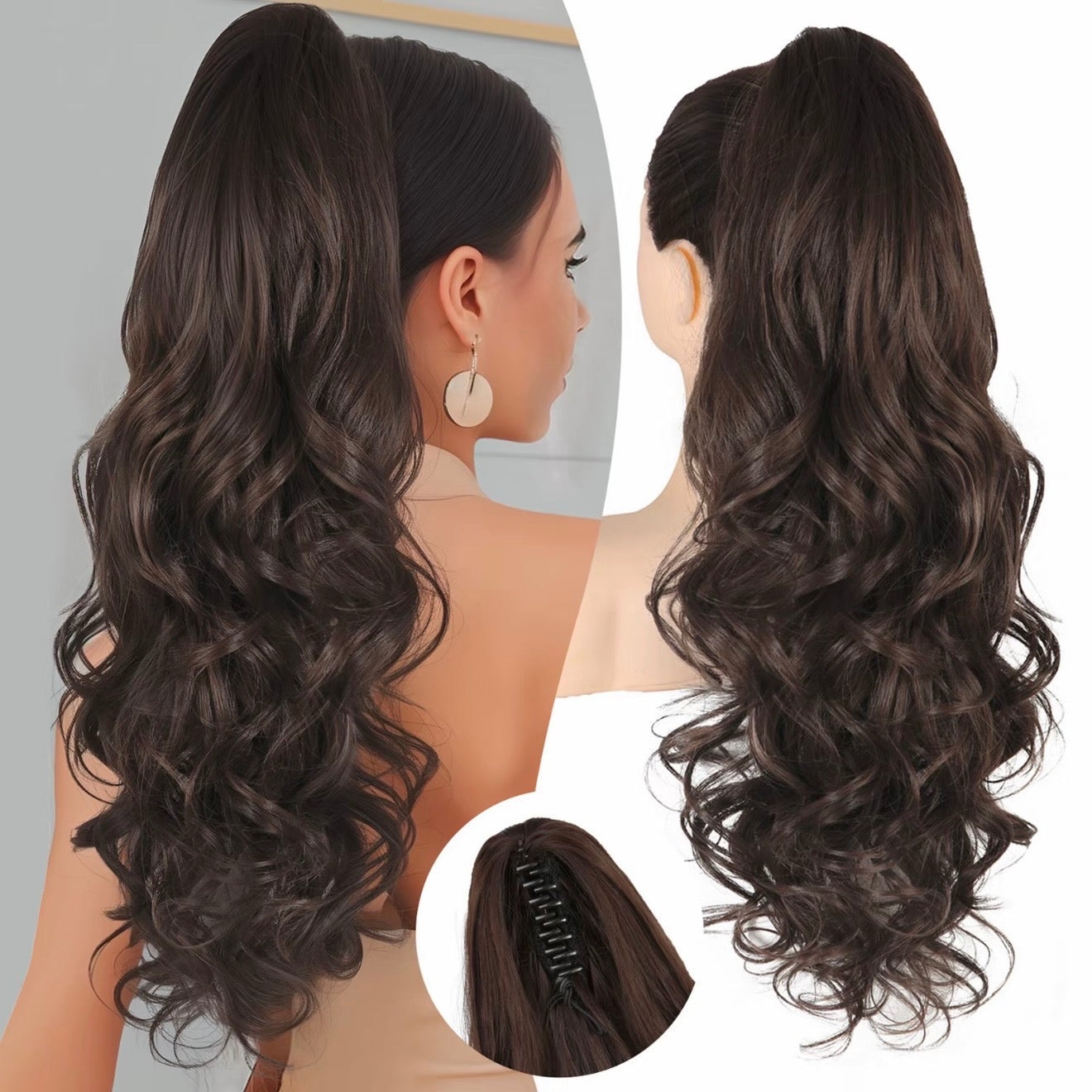 💜Limited time promotion 49%OFF💜Clip-on Wavy Ponytail Extension