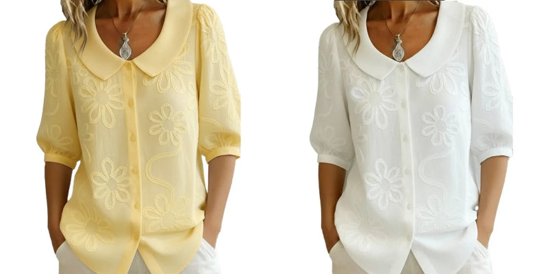 🌸Spring Sale 50% OFF👕Embroidered Floral Retro Collar Shirt
