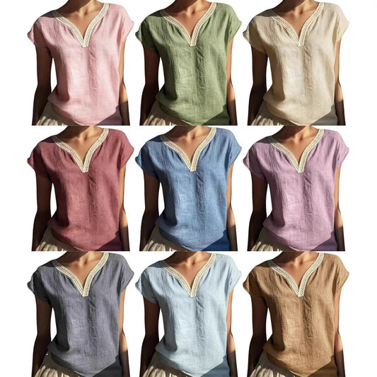 🎁HOT SALE 50% OFF💥Solid V-Neck Top