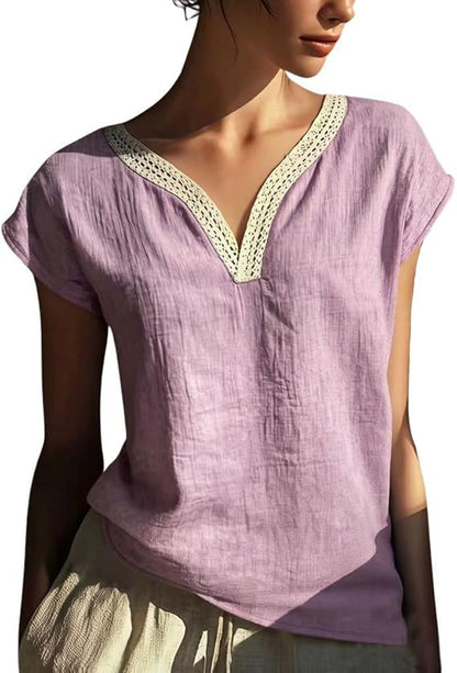🎁HOT SALE 50% OFF💥Solid V-Neck Top