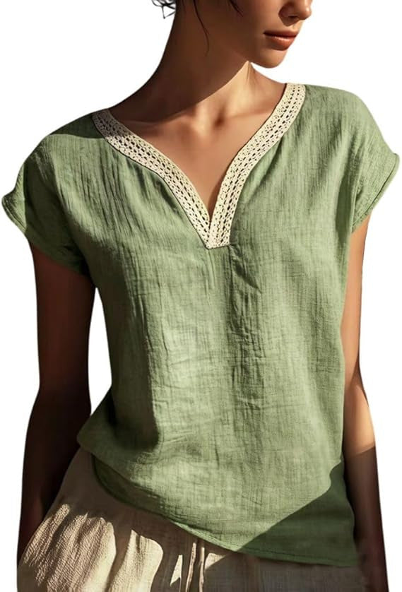 🎁HOT SALE 50% OFF💥Solid V-Neck Top