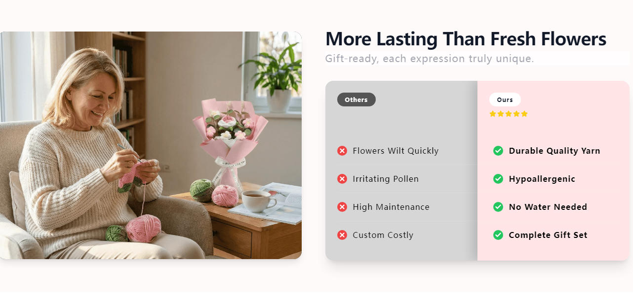 💕Mother's Day Special Sale 50% OFF!💕Handmade Delicate Crochet Flower Bouquet