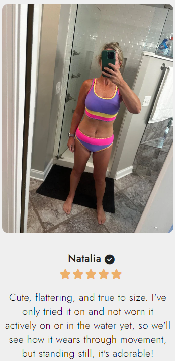 🏖️Hot Sale 50% OFF🌼Color Block Patchwork Nylon Sporty 3-Piece Bikini Set - High Waisted & Tummy Control Swimsuit👙🌈