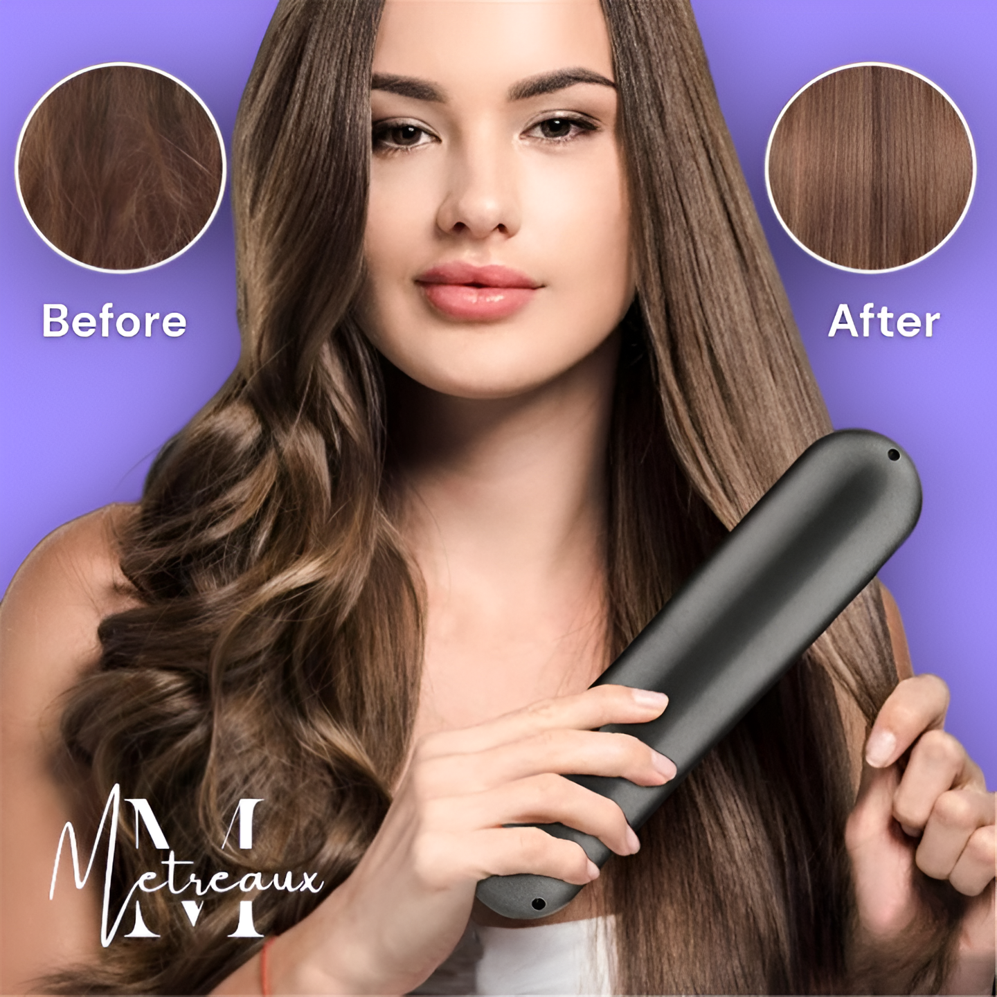 🏆2026 Hot Sale 50% OFF💁‍♀️Wireless Ceramic Heating Hair Straightening Hairbrush
