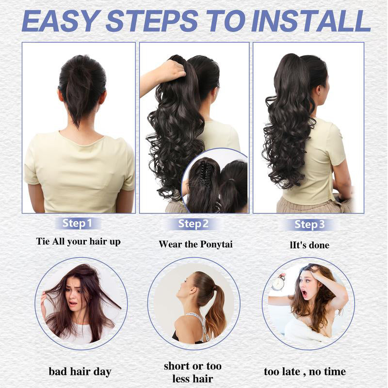 💜Limited time promotion 49%OFF💜Clip-on Wavy Ponytail Extension