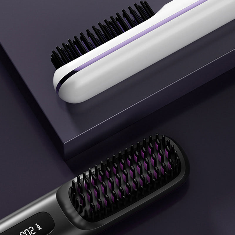 🏆2026 Hot Sale 50% OFF💁‍♀️Wireless Ceramic Heating Hair Straightening Hairbrush