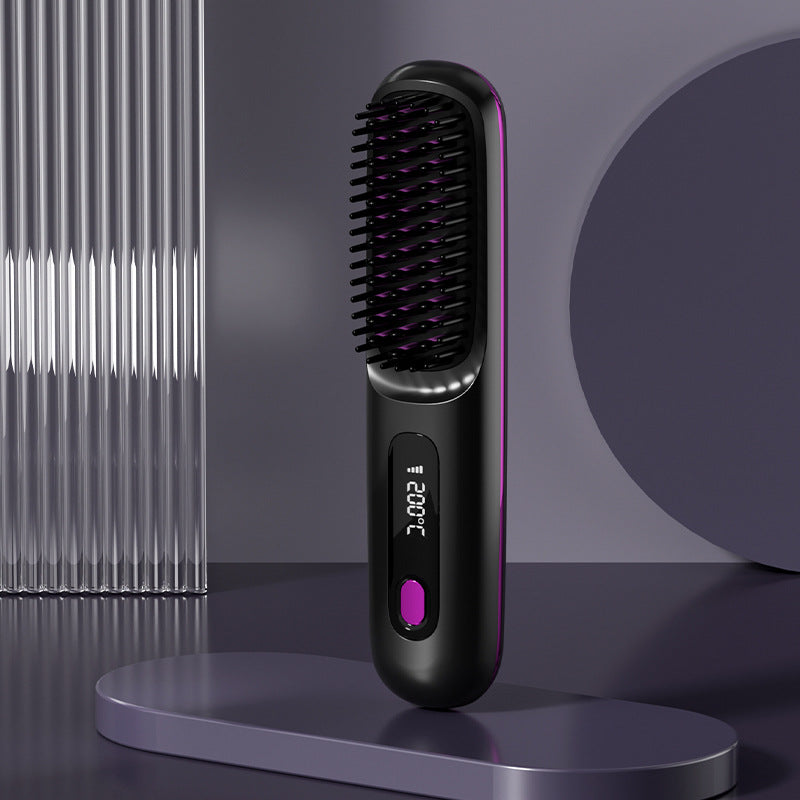 🏆2026 Hot Sale 50% OFF💁‍♀️Wireless Ceramic Heating Hair Straightening Hairbrush