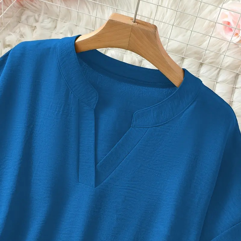 🌸Summer Hot Sale 70% OFF👕Fashion Loose Solid Color Short Sleeve Top