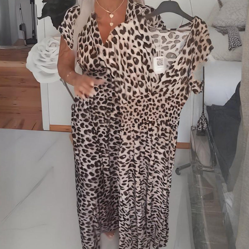 🔥Hot Sale 60% OFF👗🔥Women's V-Neck Leopard Print Dress