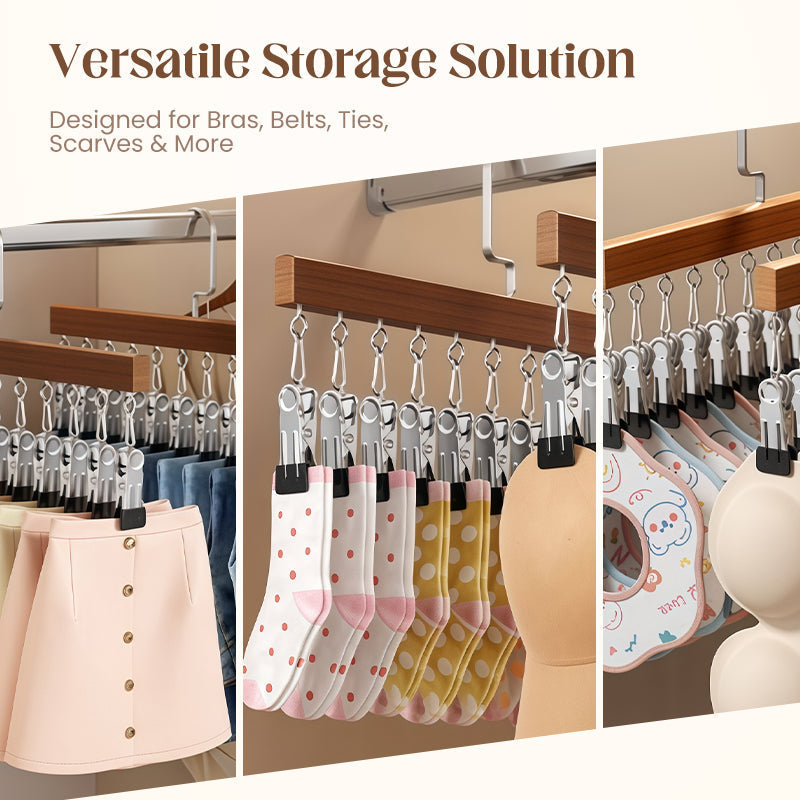 360° Swivel Multi-Hook Wardrobe Organizer
