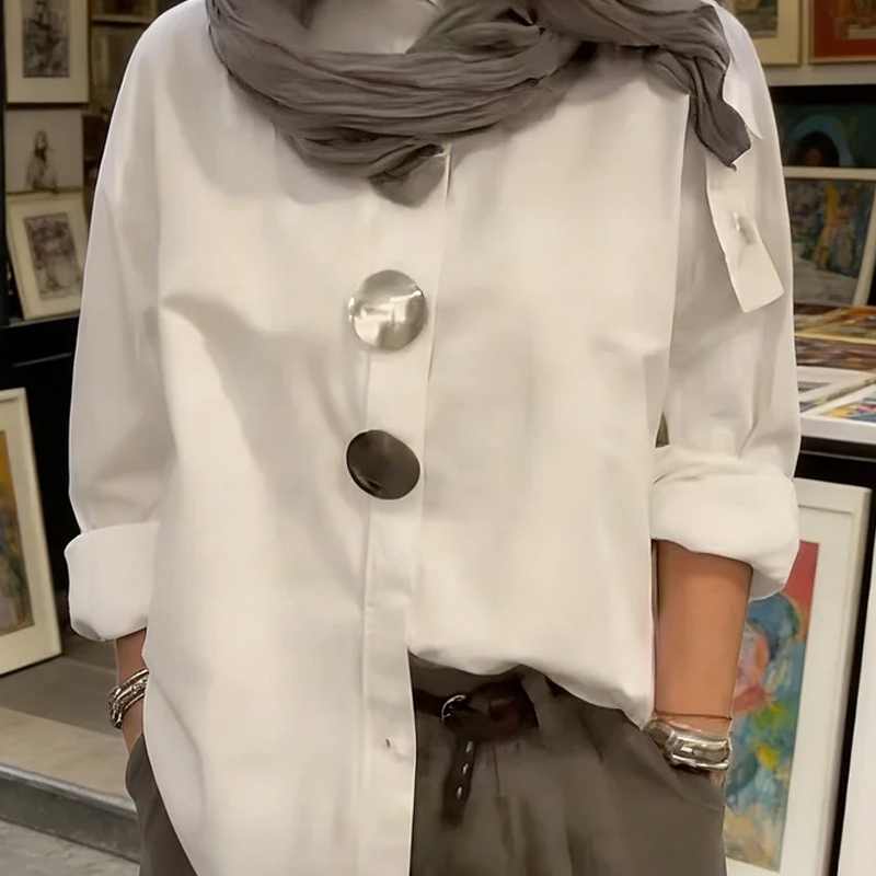 💐2026 Spring Sale 50% OFF👚✨Women’s Oversized Shirt – Everyday Comfort & Statement Buttons