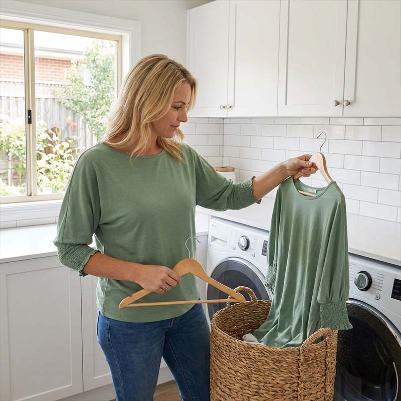 ⏳ Limited Time 50% Off!💐Women's Round Neck Smocked Cuff Dolman Sleeve Top