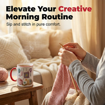 GIFT IDEA🔥LAST DAY SALE 60% OFF!!🏆Crochet & Knitting Themed Ceramic Coffee Mug