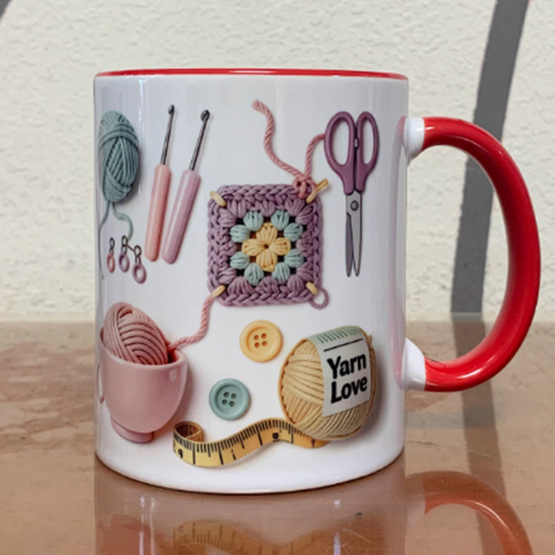 GIFT IDEA🔥LAST DAY SALE 60% OFF!!🏆Crochet & Knitting Themed Ceramic Coffee Mug