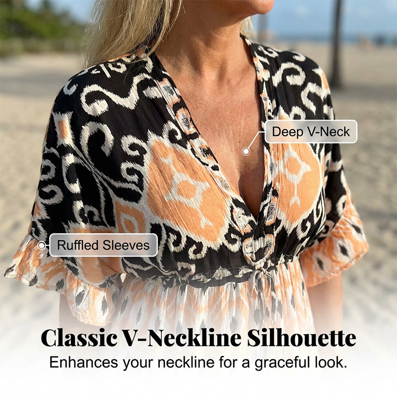 🌸HOT SALE 49% OFF🌸Women's Casual Flowy Bohemian V-Neck Dress