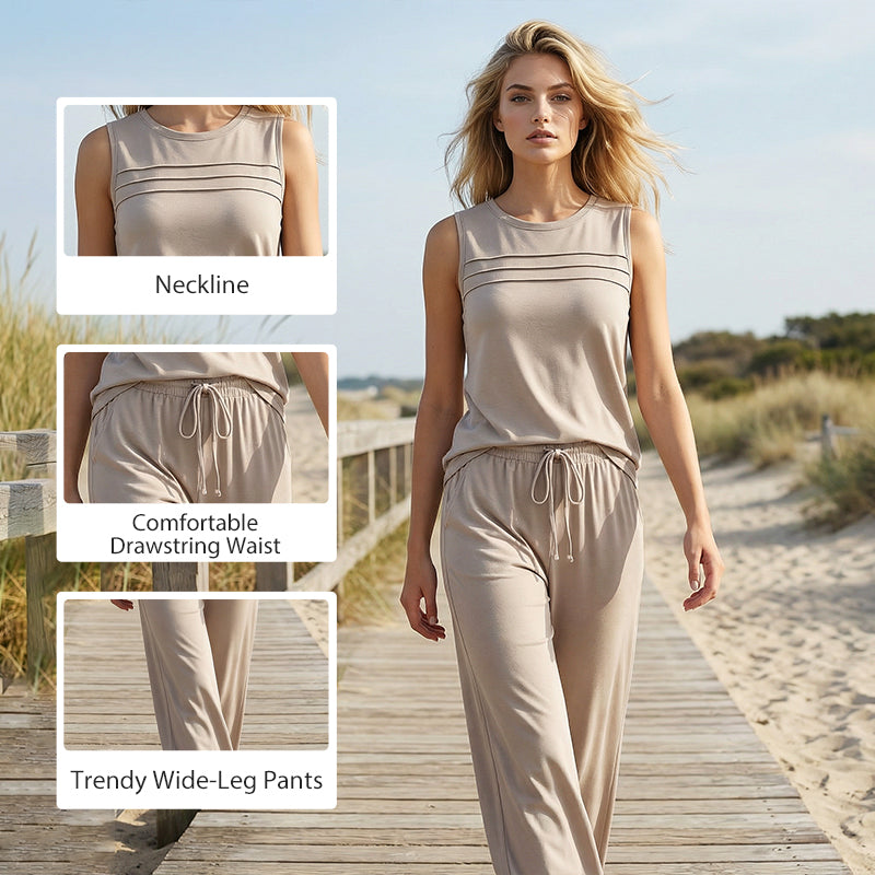 🎁HOT SALE 55% OFF💥Women's Sleeveless Top & Drawstring Pants Set