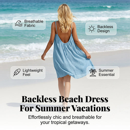 🔥Summer Hot Sale 50% OFF✨Sexy Backless Cami Dress with Adjustable Drawstring