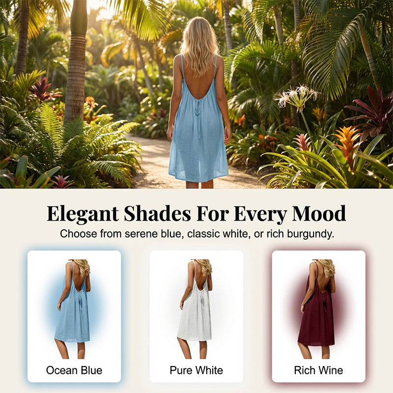 🔥Summer Hot Sale 50% OFF✨Sexy Backless Cami Dress with Adjustable Drawstring
