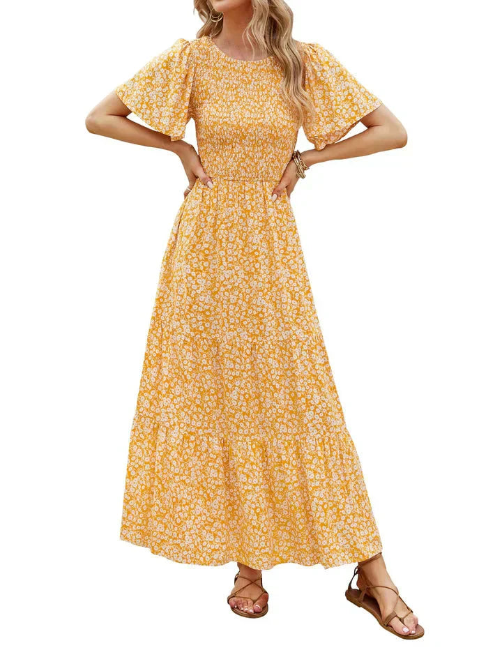 【S-5XL】🌷Hot Sale 55%OFF🌸 2026 Summer Casual Printed Maxi Dress