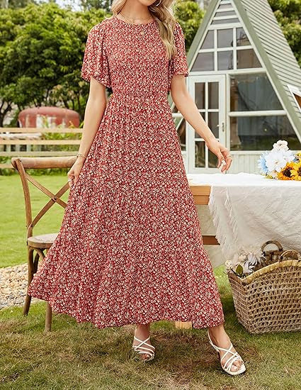 【S-5XL】🌷Hot Sale 55%OFF🌸 2026 Summer Casual Printed Maxi Dress