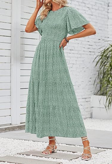 【S-5XL】🌷Hot Sale 55%OFF🌸 2026 Summer Casual Printed Maxi Dress