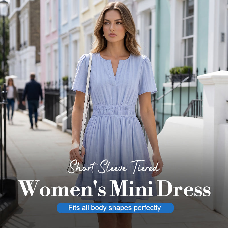 👗 49% OFF NOW! 🌸 Women's Short Sleeve Tiered Mini Dress☀️