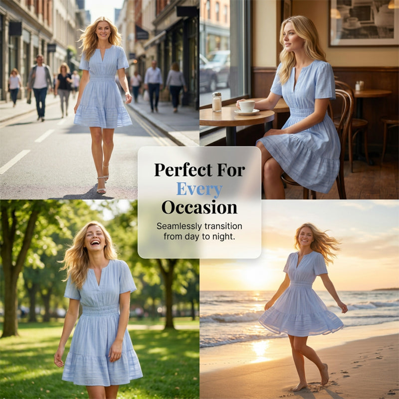 👗 49% OFF NOW! 🌸 Women's Short Sleeve Tiered Mini Dress☀️