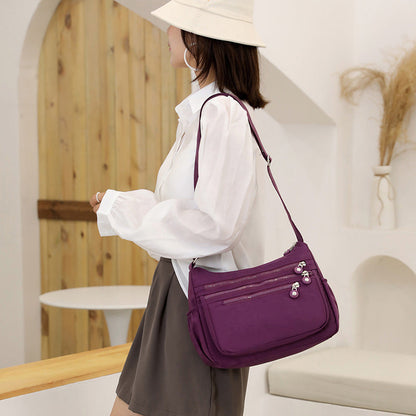 💞60K+ SOLD!🎒 Lightweight Crossbody Bag – Multi-Pocket Nylon Shoulder Purse, Water-Resistant, Adjustable Strap – Perfect for Travel, Daily Commute (Black, Dark Blue, Blue-Green, Dark Purple)