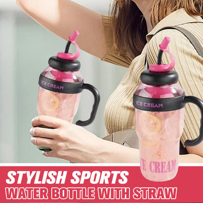 ✨Last Day 60% OFF🔥Stylish Large Capacity Sports Water Bottle with Straw