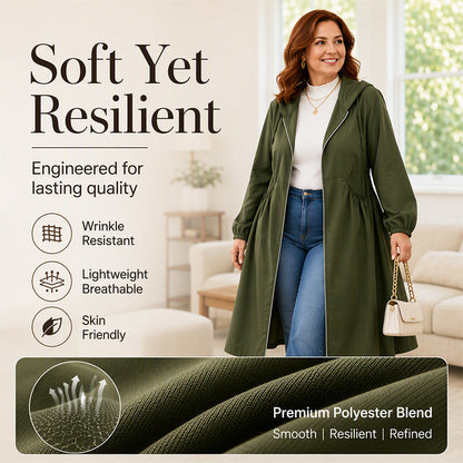 55% OFF🧥 Plus Size | Women's Mid-Length Hooded Everyday Jacket